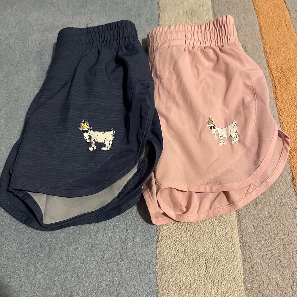 Bundle of Goat USA Youth Pink and Navy Shorts size SMALL